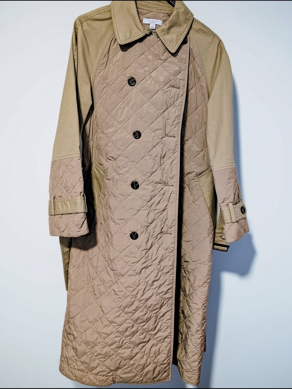 Ann Taylor Quilted Trench Coat - Picture 3 of 4